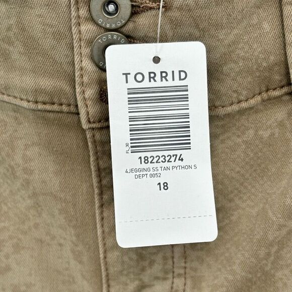 Torrid High Rise Super Soft Jeggings Tan Python Size 18 Short - Picture 6 of 10